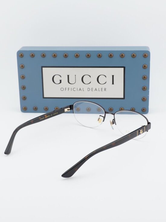 Gucci GG0859OJ 002 Oval Eyeglasses 53mm - Brown / Havana